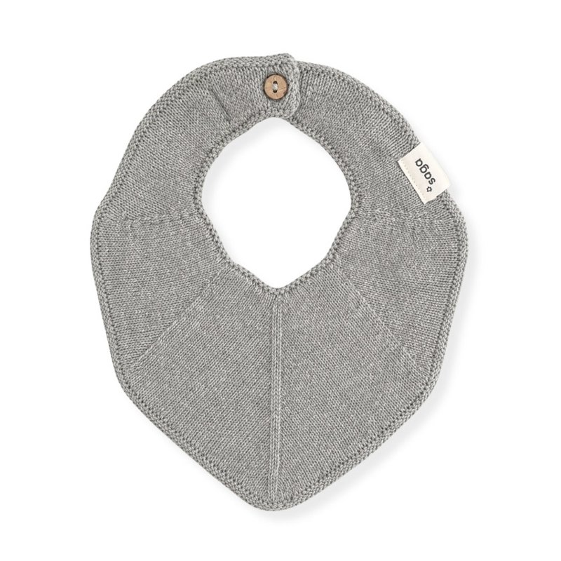Knitted Bib - Fjola - Grey Mélange