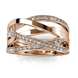 Bague Criss Cross – oder Rosé et Cristal