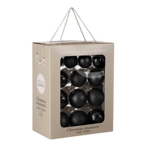 Christmas ball set Glass baubles Black
