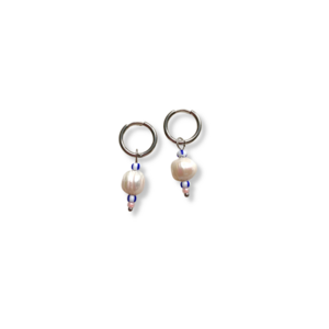 Oorbellen Blue Pearls - Zilver