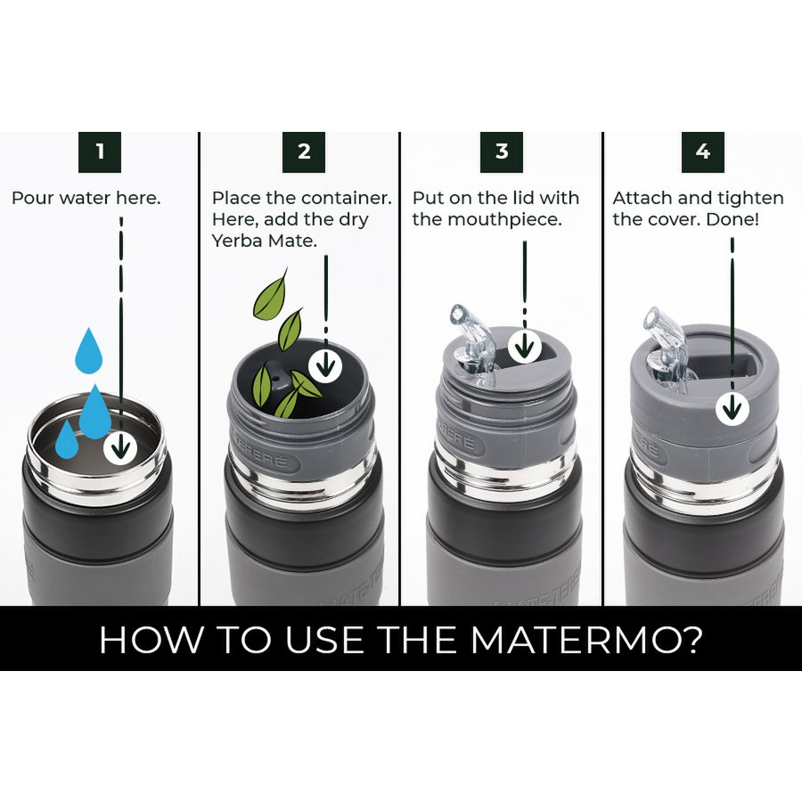 Matelisto AutoCebante (Matmo) XL 750ml por un pareja. Thermos, Copa y Bombilla: todo en uno. Para yerba compañero