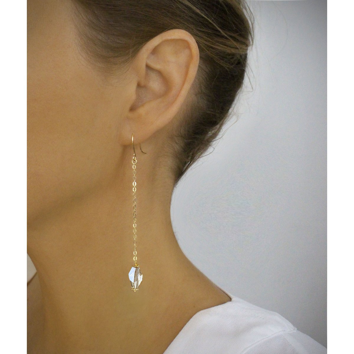 Long-length 18K gold plated  Golden Shadow earrings