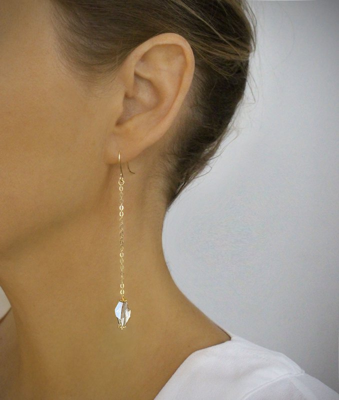 Long-length 18K gold plated  Golden Shadow earrings