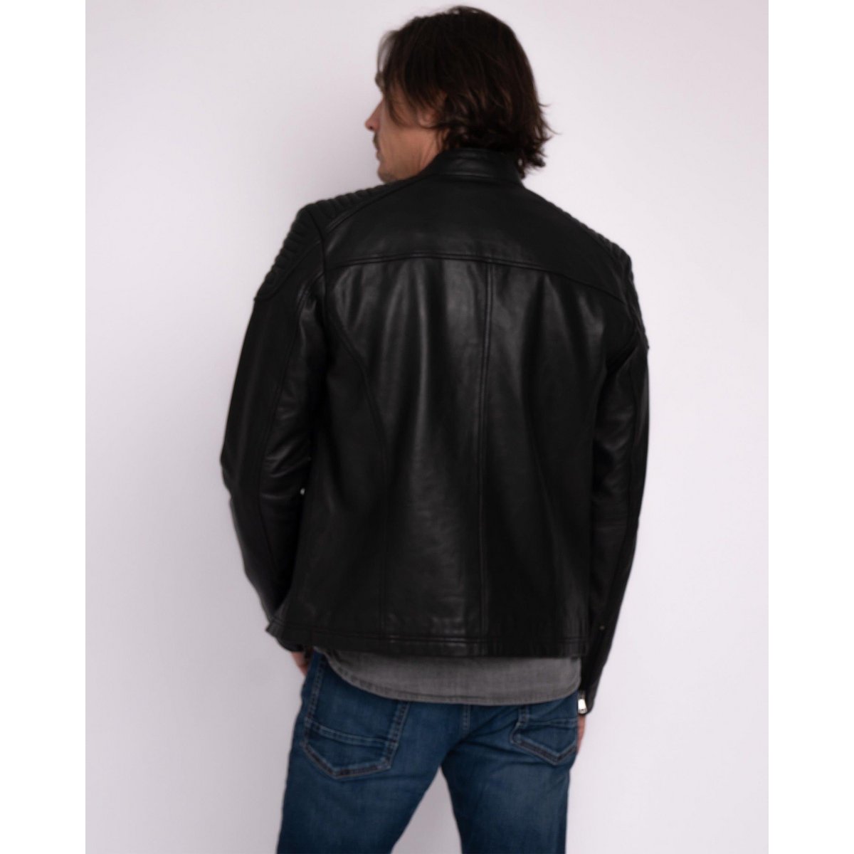 Hobbs │ Veste de moto en cuir masculin