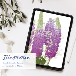 Thank you card 'thank you' with purple flowers