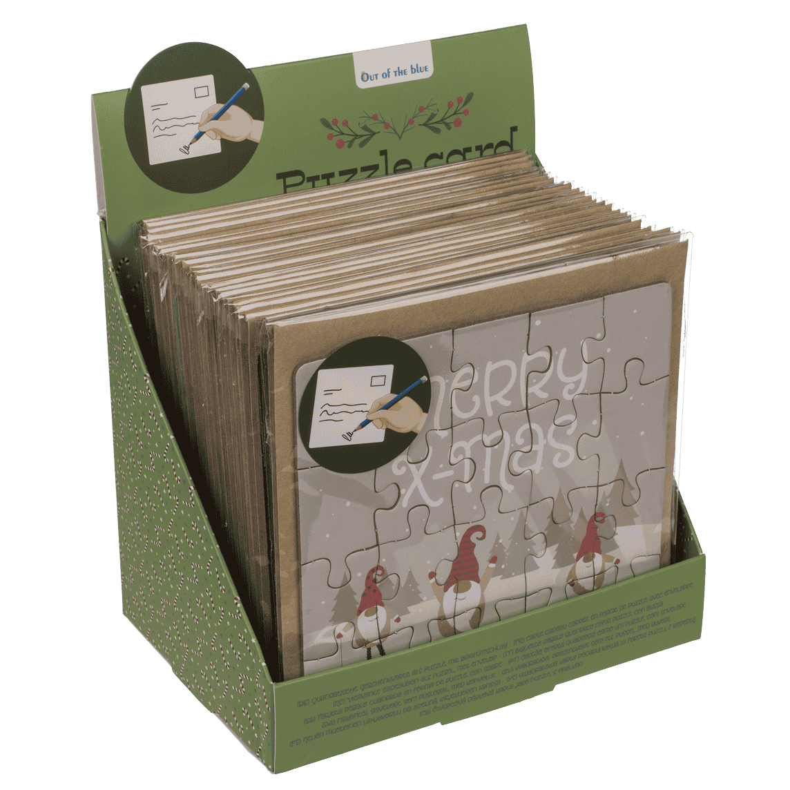 Square shape gift card, puzzle, X-Mas,