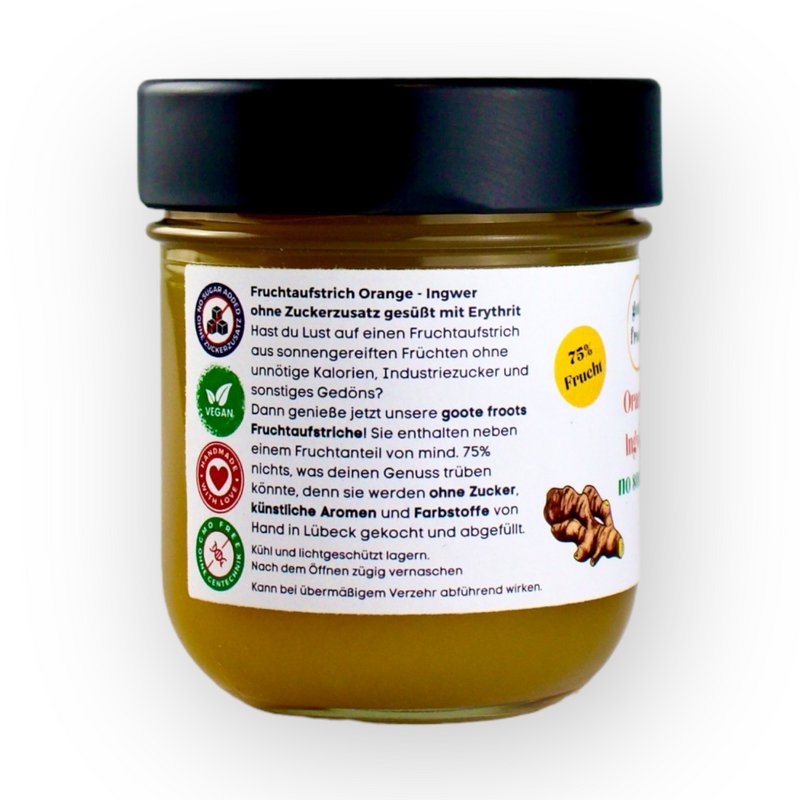 Fruit spread SUGAR FREE Orange ginger 75% fruit
