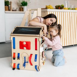 Set - BusyBoard house natural and creative cube