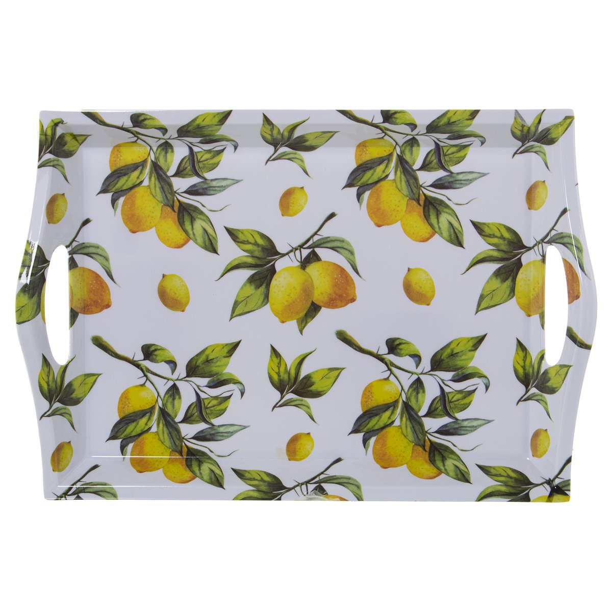 BANDEJA MELAMINA C/ASAS DEC. LIMONES _44X31X5CM, INT:35X24,5CM CU5999