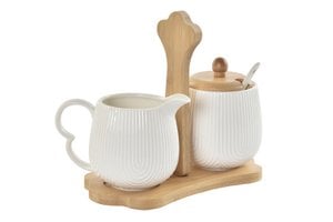 SUGAR BOWL SET 3 BAMBOO PORCELAIN 19,5X7,5X17,5 PC193595