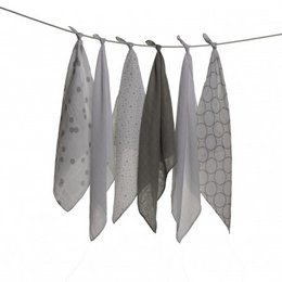 Set of 6 printed cotton swaddles - 70x70 cm