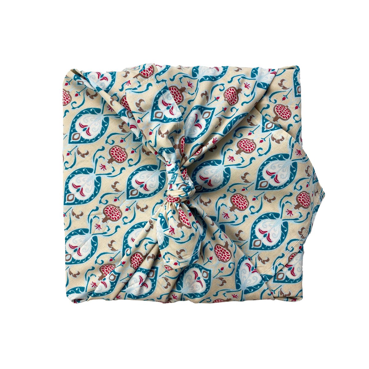 Furoshiki gaveindpakning - 6 stykke Teal & Cherry Bundle - Stof gaveindpakning