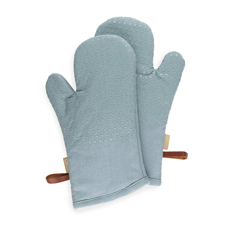 CH&F Ofenhandschuhe 100 % Baumwolle | Silikonpunkte | 18x33cm