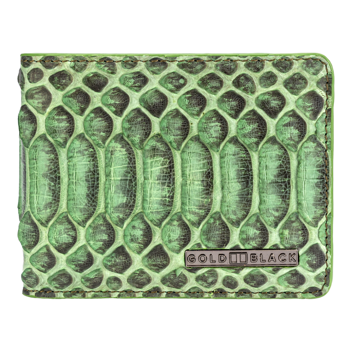Portefeuille GM cuir python vert