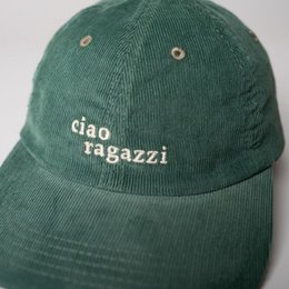 hej gutter Premiumcord Dad Cap - Grøn og creme