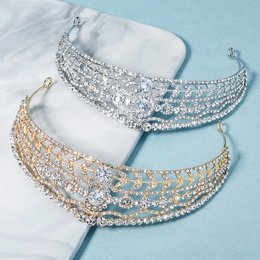 Tiaras de cristal de estilo real de la corona reina