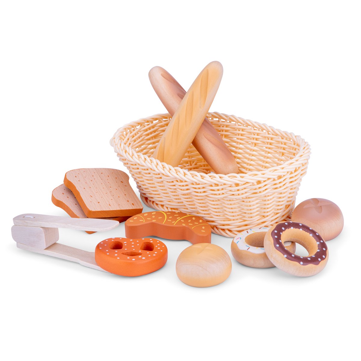 Juego de canasta de pan de madera