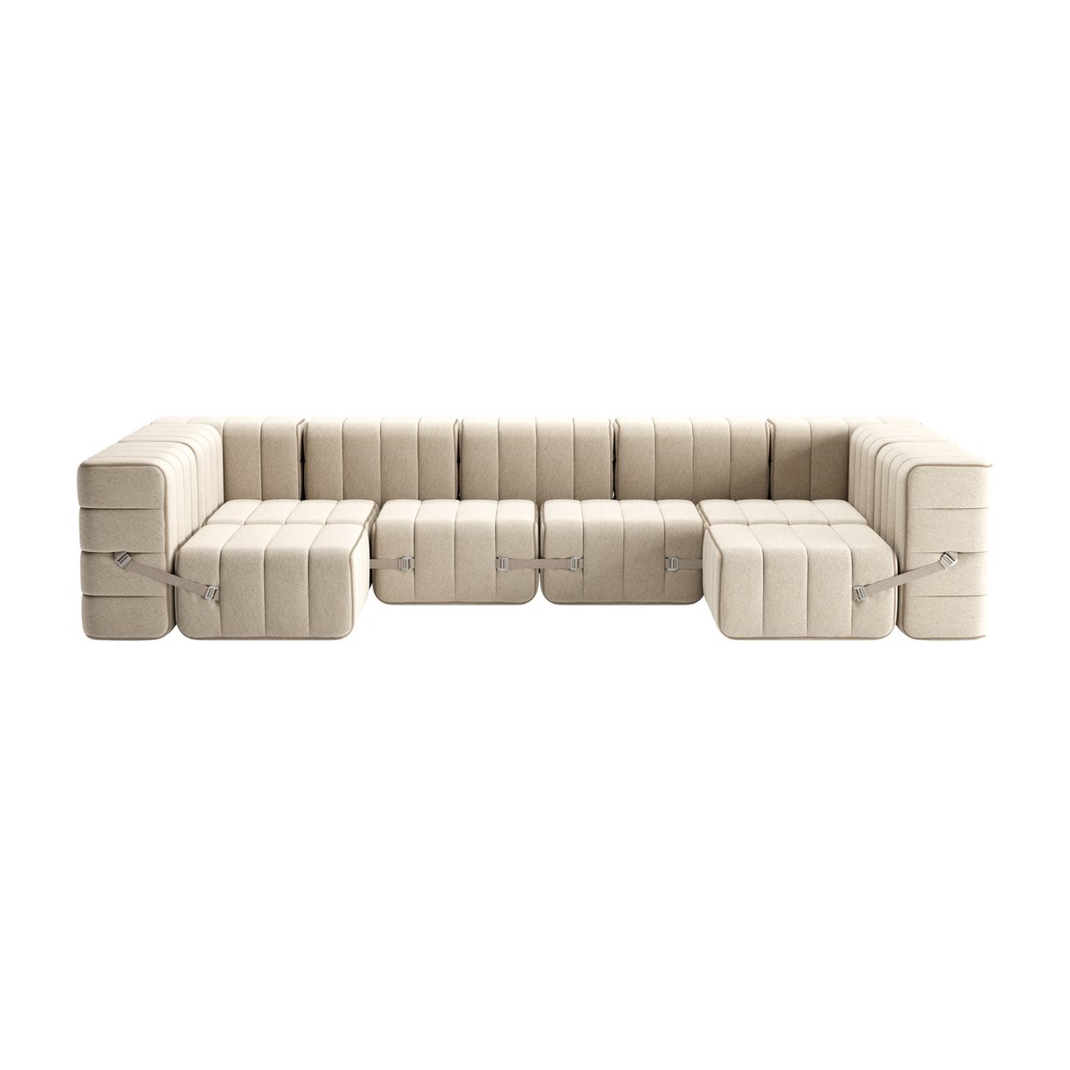 Curt-Set 15 - e.g. Flexible U-shaped sofa - Jet - 9110 (Grey / Beige)