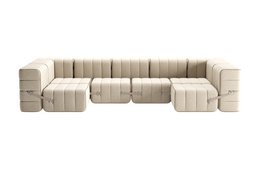 Curt-Set 15 - e.g. Flexible U-shaped sofa - Jet - 9110 (Grey / Beige)