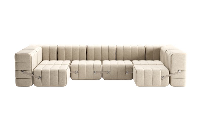 Curt-Set 15 - e.g. Flexible U-shaped sofa - Jet - 9110 (Grey / Beige)