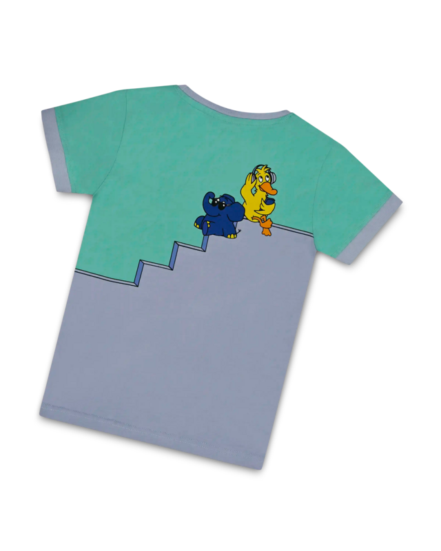 koaa – Maus, Elefant & Ente "Boombox" – T-shirt grøn/lilla