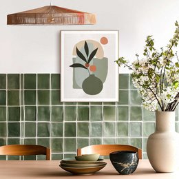 Gerahmtes Bild Slim Frame Vase mit Blumen 50x40