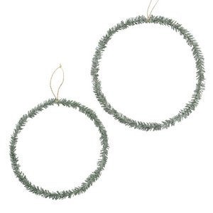 Decorative pendant circle set of 2 glitter green