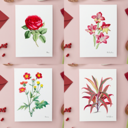 All Colors Pack - Cartoline fatte a mano A6 con busta - Botanical Vintage