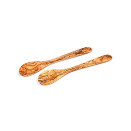 Rustic wooden salad servers