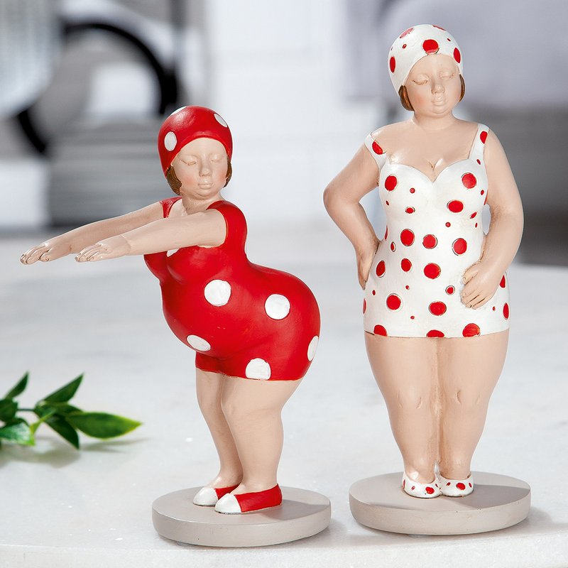 Polyfigur "Becky" rød/hvid VE 4 so