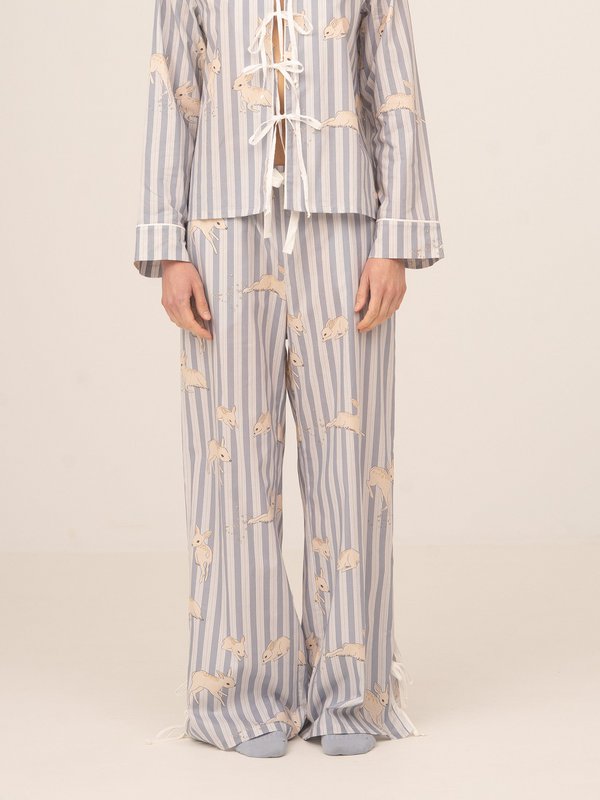 Pantalon de pyjama rayé bleu imprimé Bambi