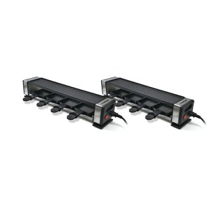 Set van 2 raclettemachines aansluitbaar via kabel voor 8 personen in totaal Rotel