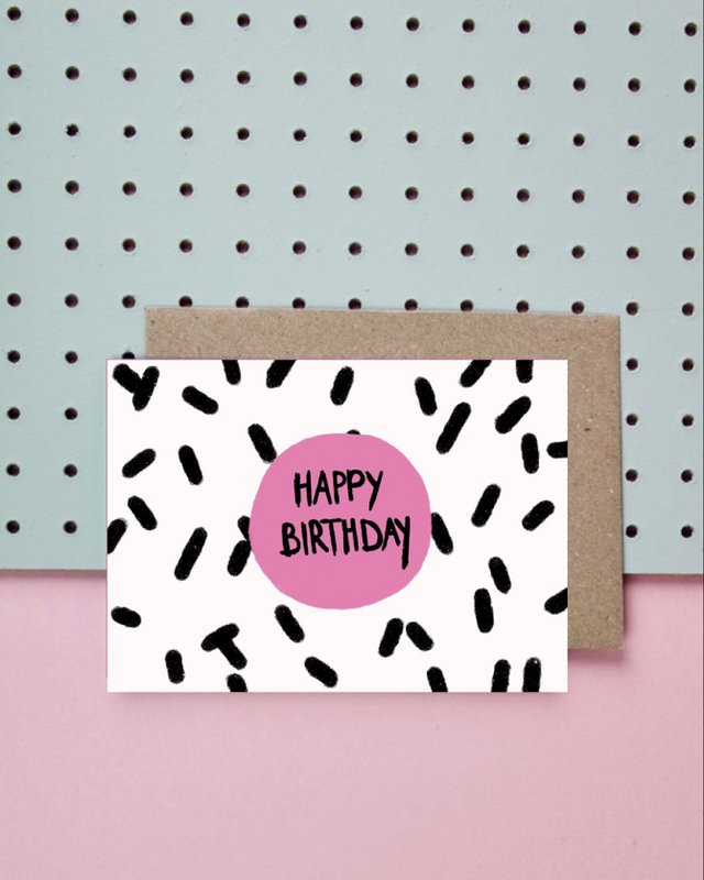 Happy Birthday Dots Postkarte