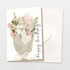 Vouwkaart 'happy birthday' met roze bloemen, inclusief envelop