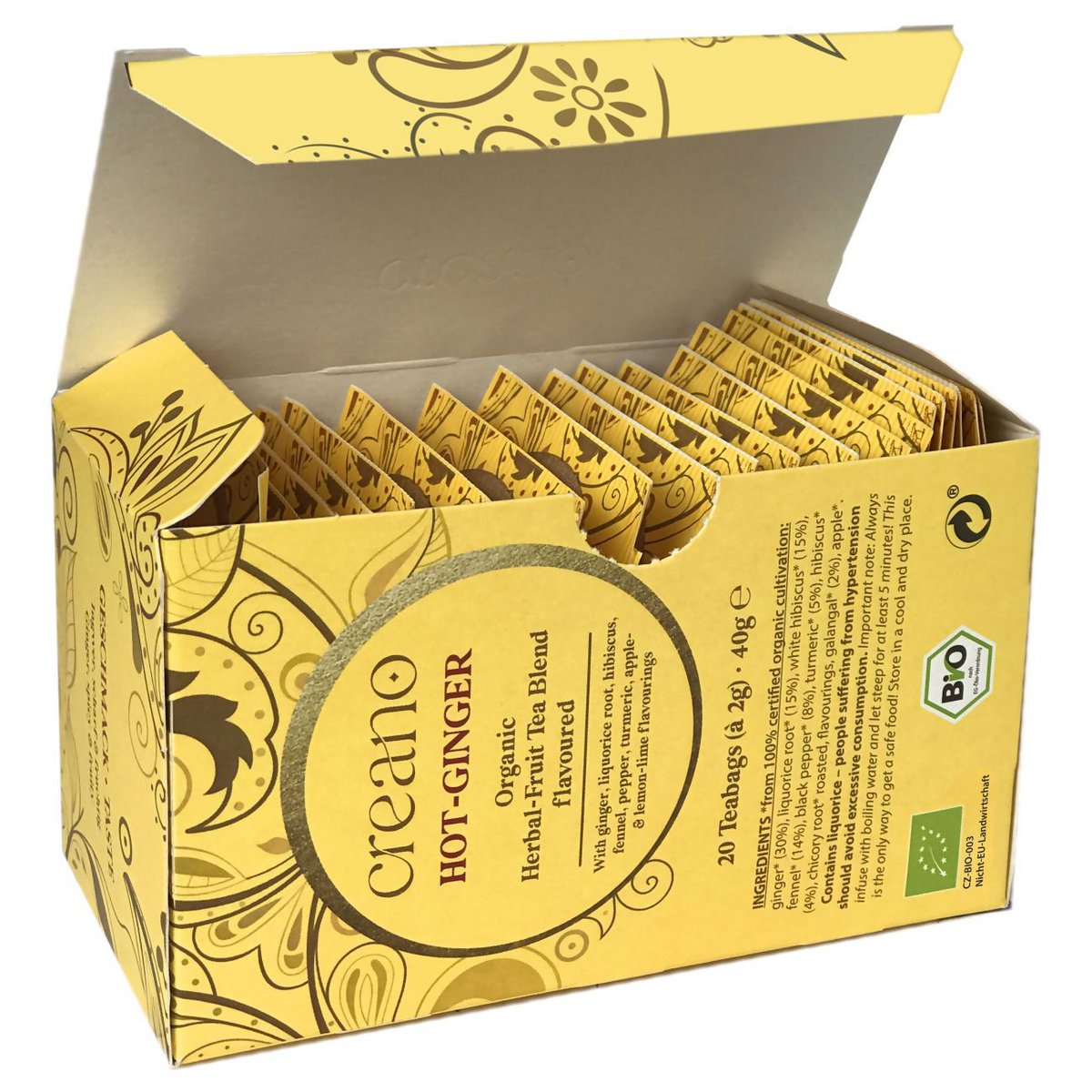 Bio-Teebeutel Hot-Ingwer 20er Pack