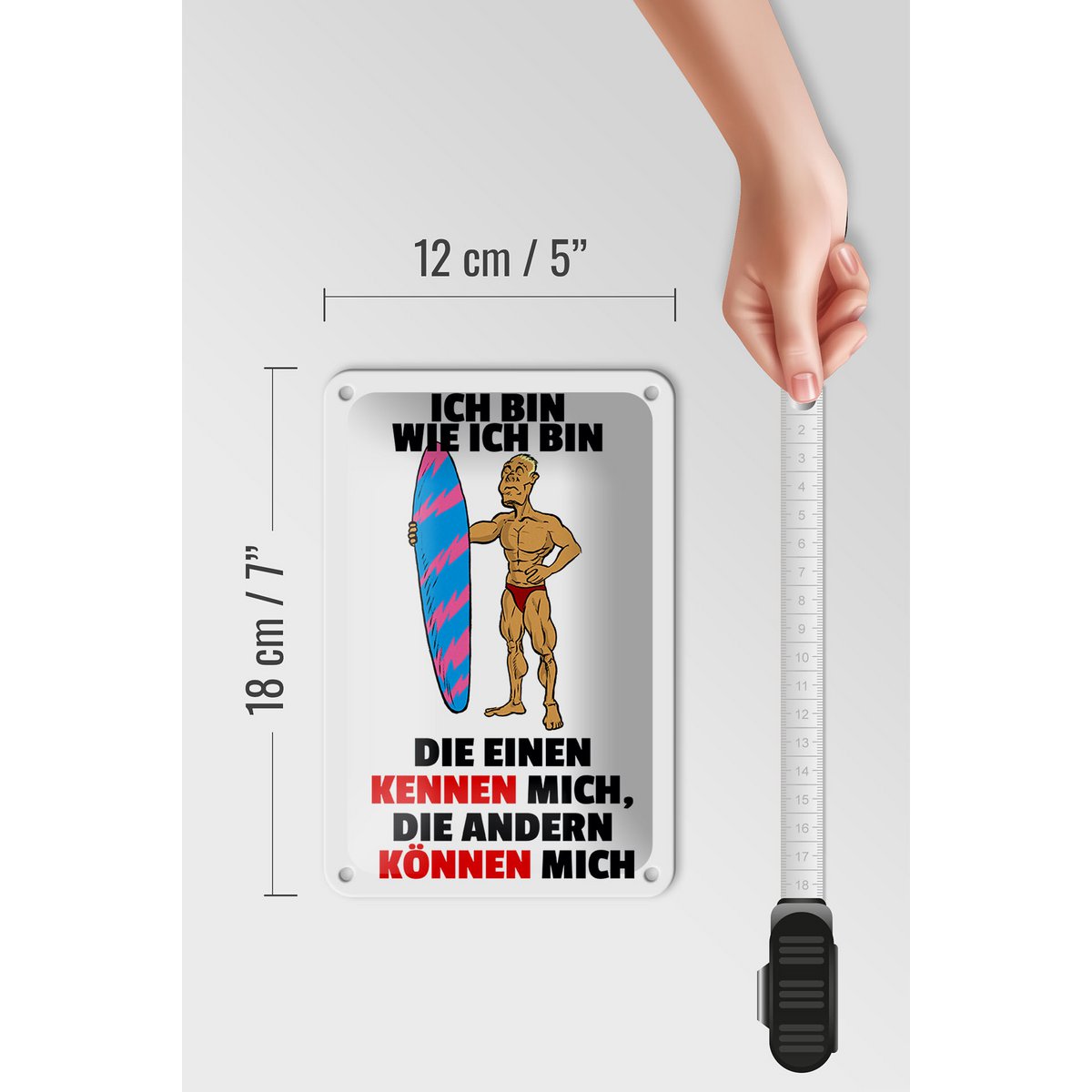 Tin sign saying 12x18cm one knows me, others can know me sign