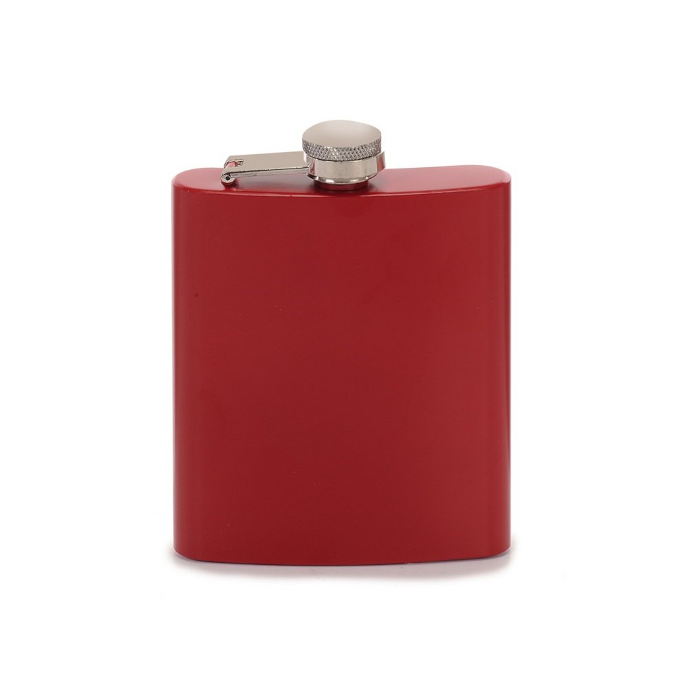 Metalen heupfles, rood, 200ml