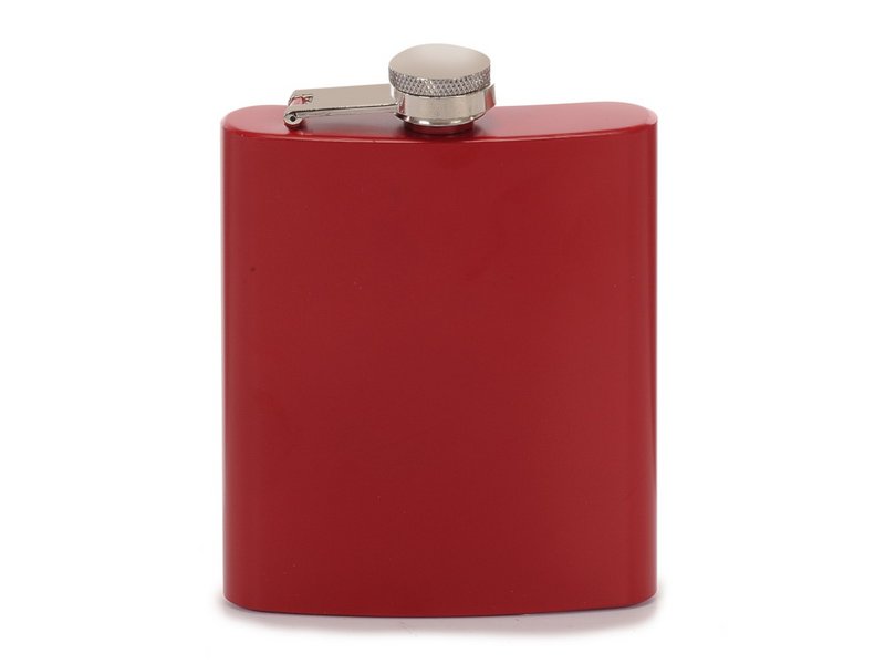 Metalen heupfles, rood, 200ml