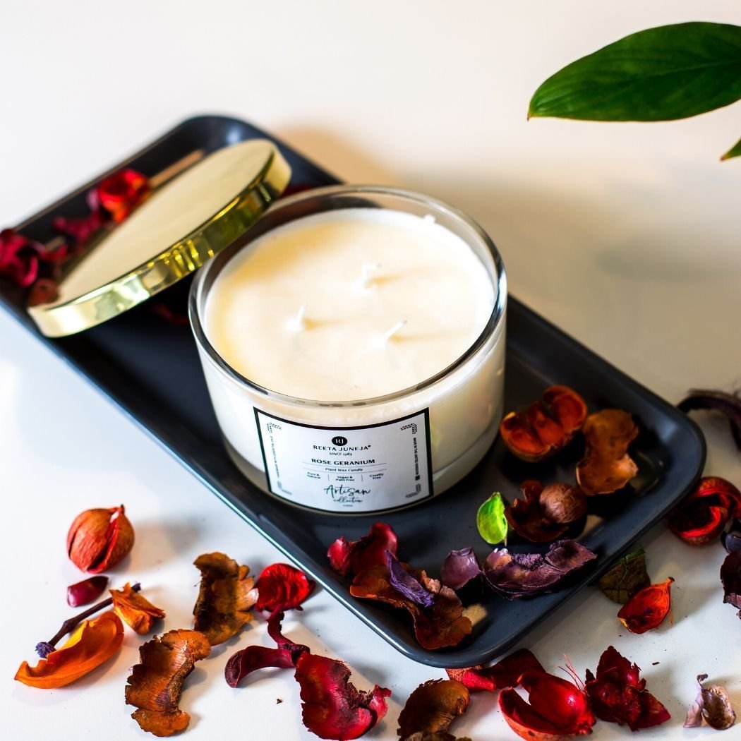 Bougie pour la maison de luxe au néroli et au pamplemousse, roseaux d'aromathérapie et vaporisateur d'ambiance