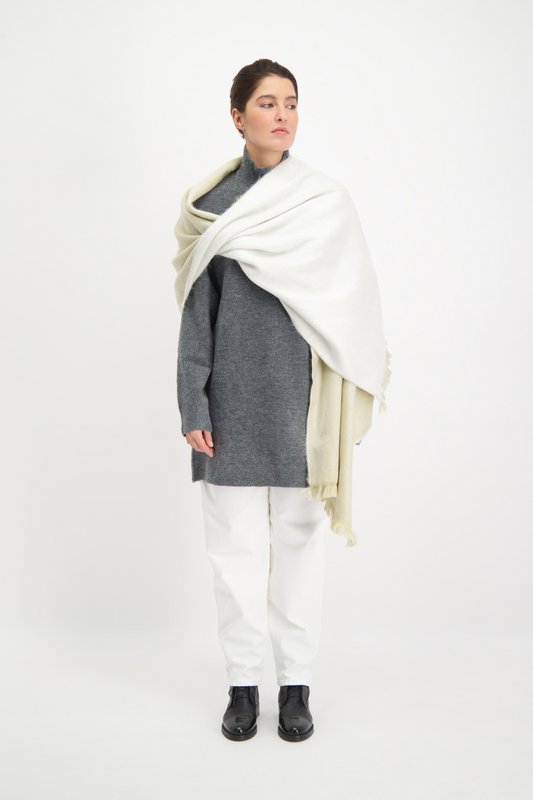 Dobbelt tørklæde Beige / Hvid