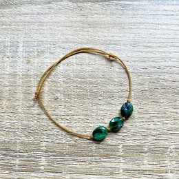 Pulsera ajustable Candy piedras naturales dorado