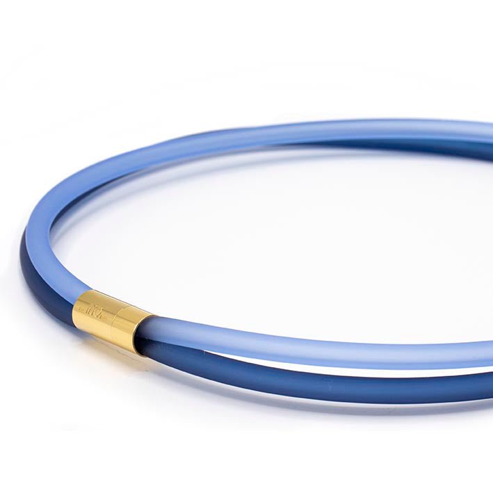 Cadena de goma, montan/azul, 2 hilos