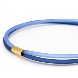 Caoutchouc ketting 2 lijns, montan/blauw