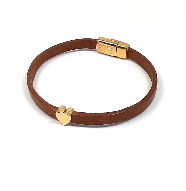 Cuore Semplice Spremere placcato oro 24K