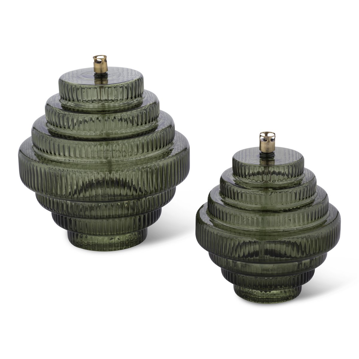 Olielamp Twin grøn messing M