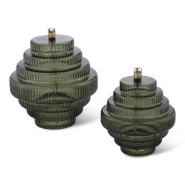 Olielamp Twin grøn messing M