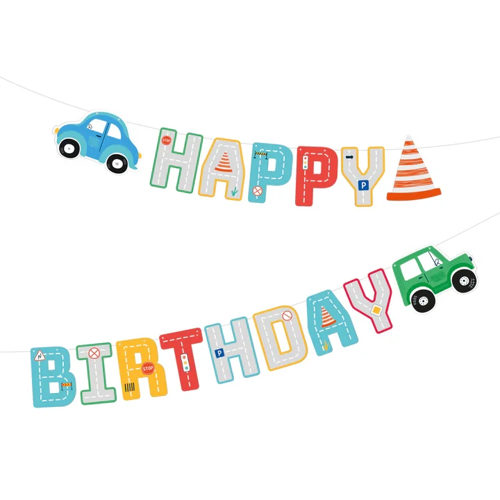 Banner Veicoli di buon compleanno | 250 x 17 cm