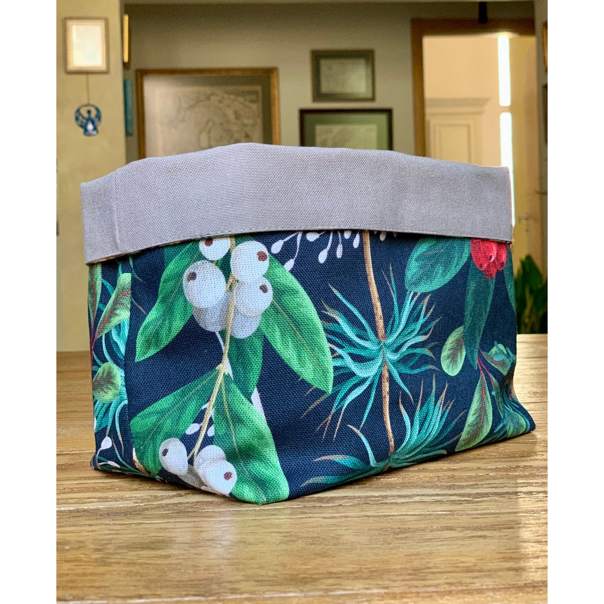 Christmas Bread cloth, Fabric Basket, Printed | Christmas Forest
