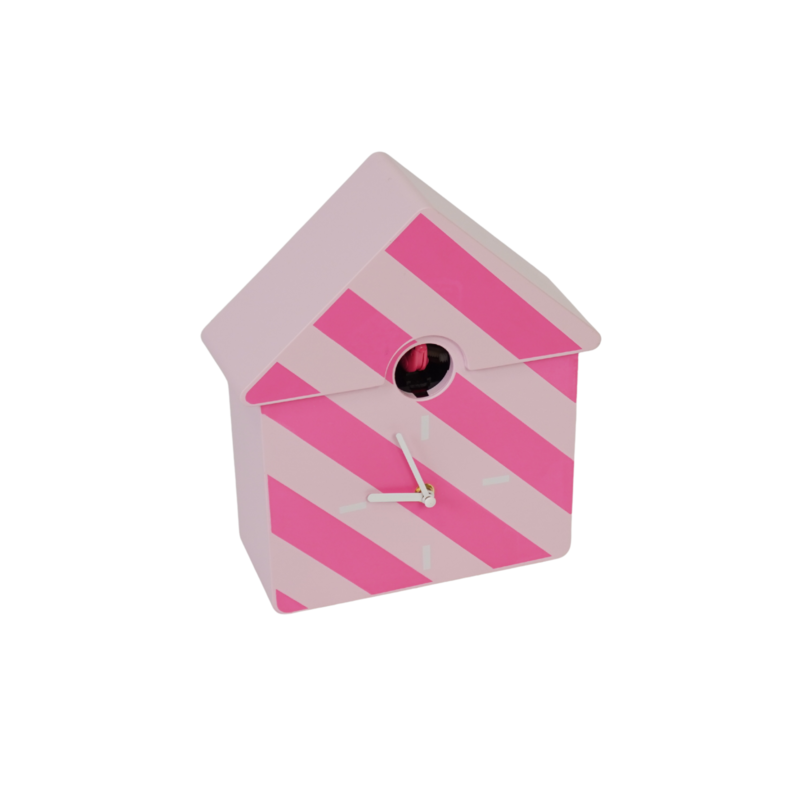 Orologio- Cut orologio da parete Cucko-Stried Pattern/Pink- 24x27x9cm