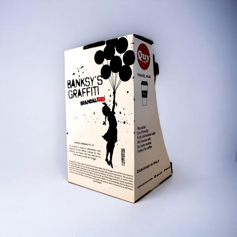 Banksy Travel Mug in RPET 400 ml - The Flower Thrower